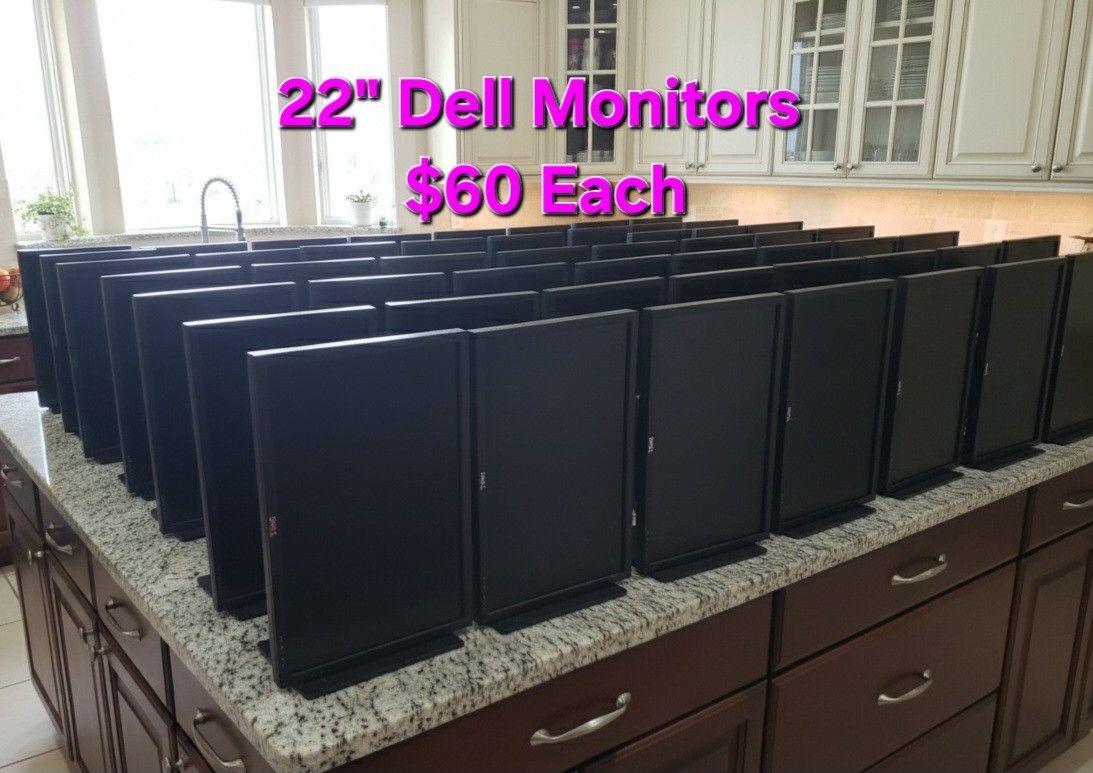22" Dell Monitors DVI/DisplayPort/VGA- HDMI Compatible