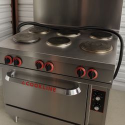 Commercial Cookline 6-Burner Electric Range + Oven 