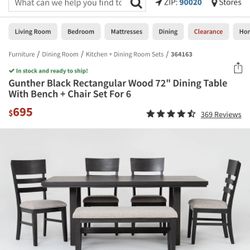 Dining table with bench