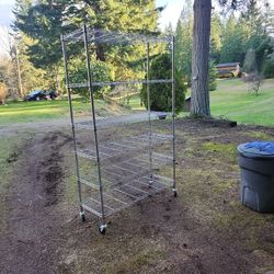 6ft H X4 Ft W Stainless  Shelving  On Wheels