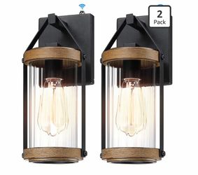 (B-28) 2 Pack Dusk to Dawn Outdoor Wall Light Fixtures Photocell Sensor Exterior Lantern Sconce Lighting Waterproof Outside Wall Mount Lamp for House