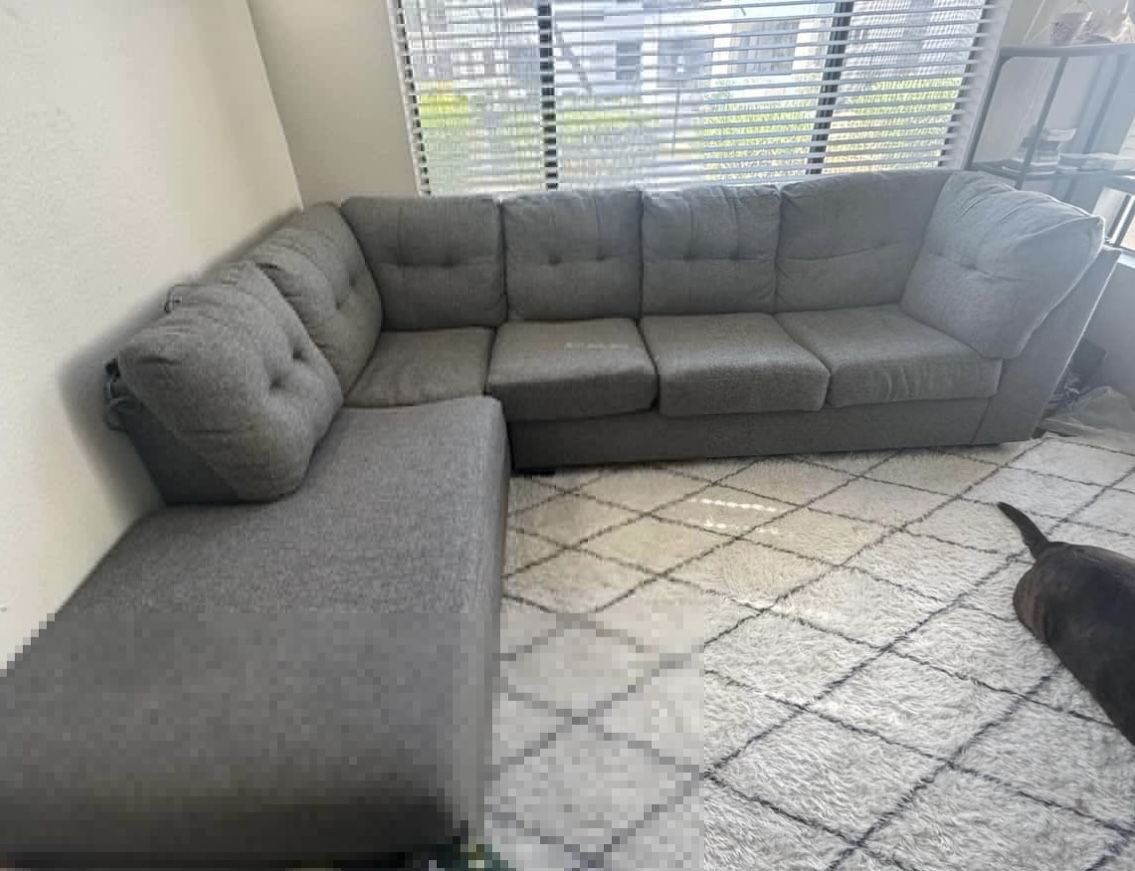 Living Spaces Sectional Sofa with Bed & left arm