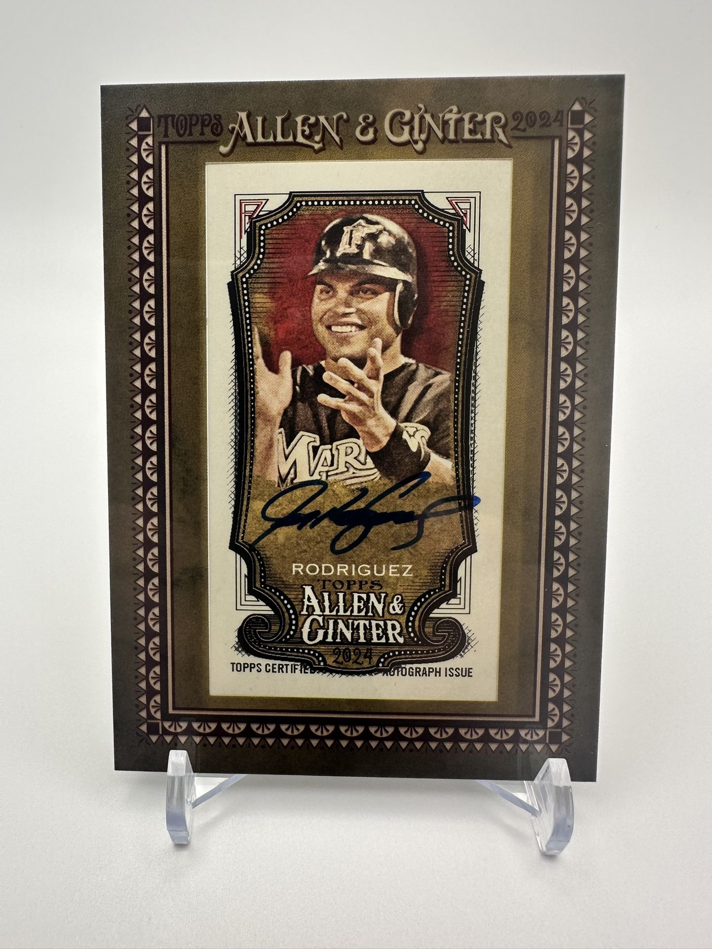 Ivan Rodriguez Mini Framed Auto Card …. 2024 Topps Allen & Ginter