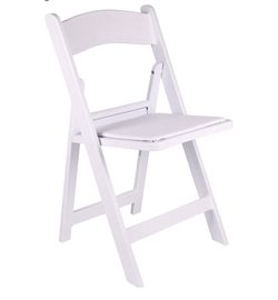 White Folding Resin Chair With Vinyl Paded Seat