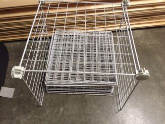 Buildable metal shelves with plastic connectors