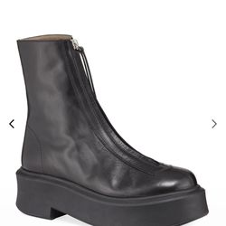 THE ROW Zippered Platform Leather Combat Boots