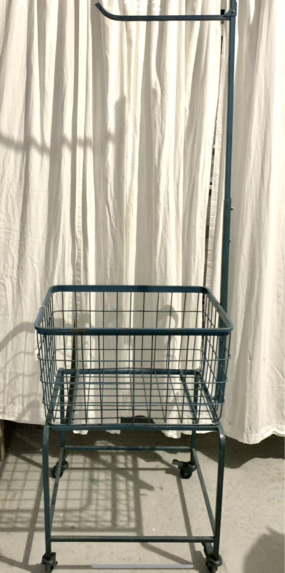 NEW Vintage Style Blue Laundry Basket on Casters 21.5”L x 17.5”” x 71”H $125. Pick up in Palm Bay