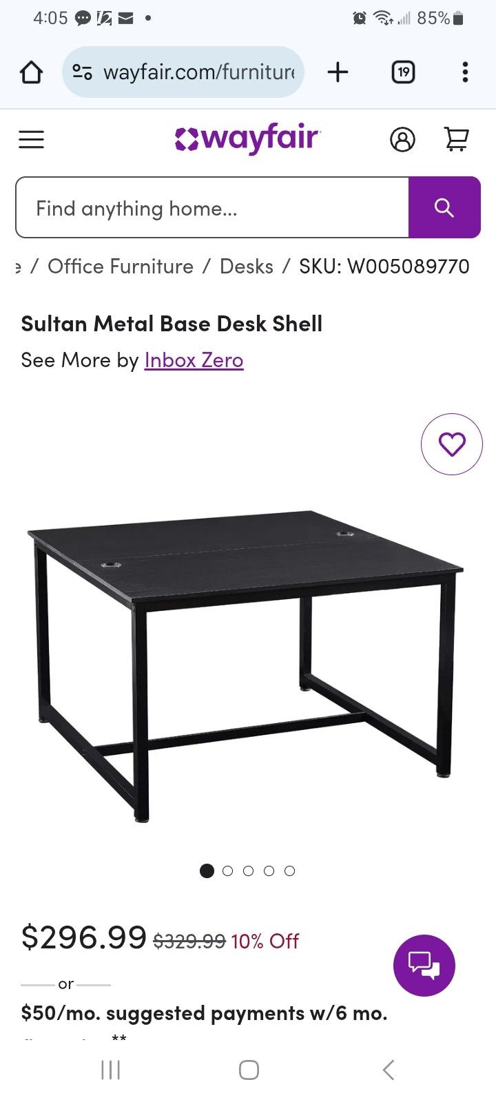 Free Sultan Metal Base Desk