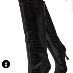 Faux Leather Croc Boots 7.5