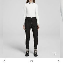 KARL LAGERFELD PARIS WORKOUT PANTS SIZE S / P Joggers Black & White. Condition is pre-owned. See pictures and questions and make an offer!