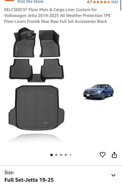 Floor Mats & Cargo Liner Custom for Volkswagen Jetta 2019-2025 All Weather Protection
