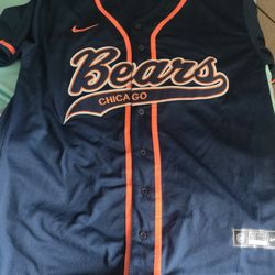 Chicago Bears Baseball Style Jersey Large