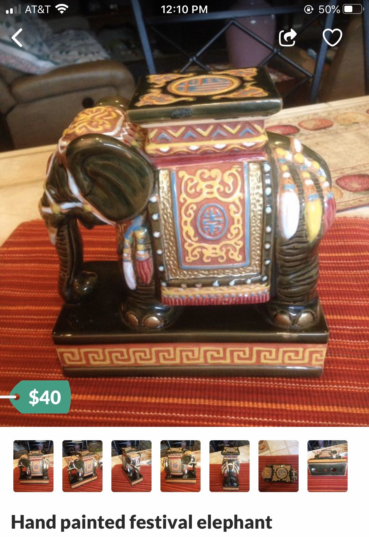 Festival elephant figurine