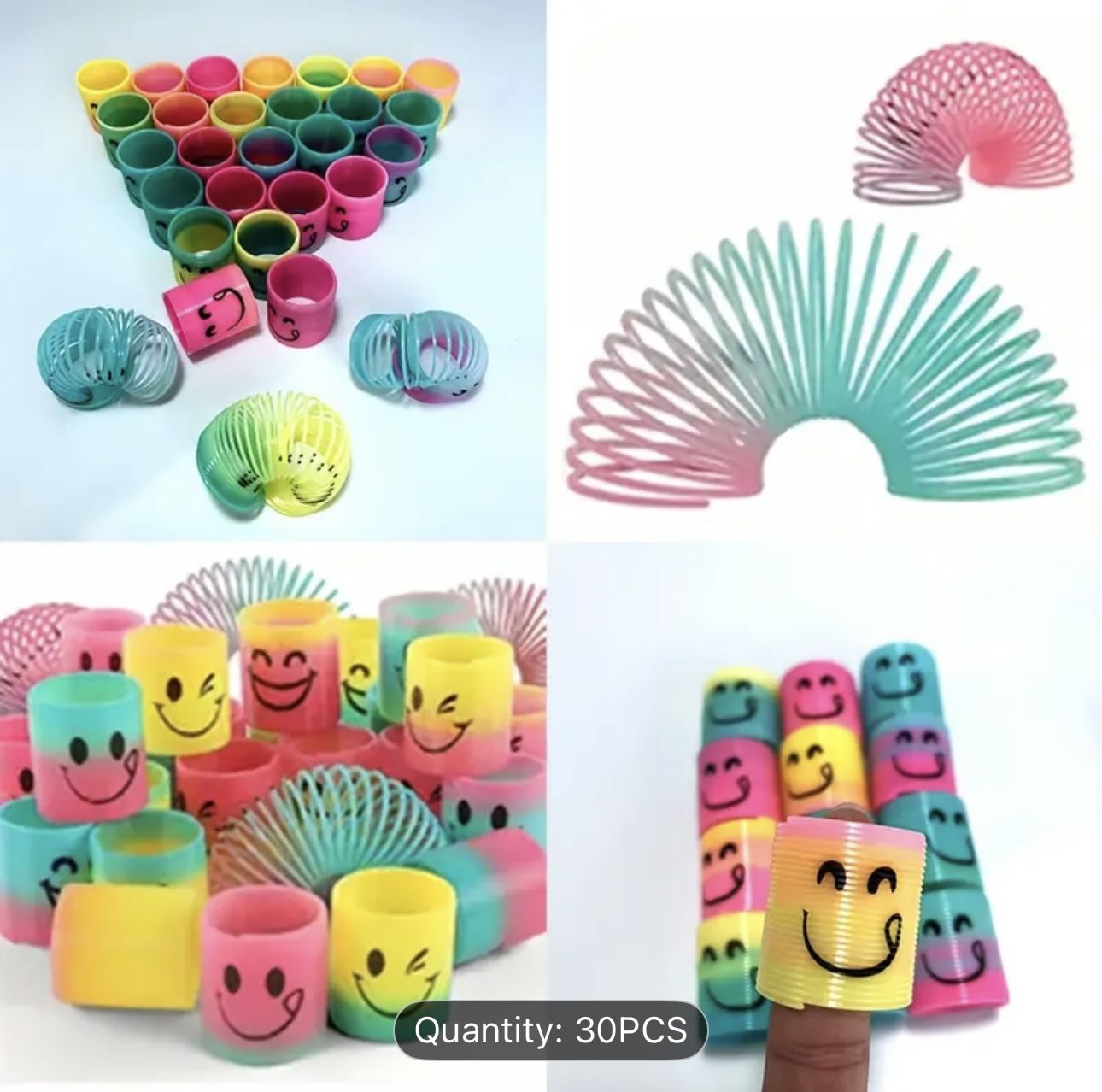 30-Pack Fun Face Mini Colorful Slinky Party Favors