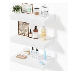 Floating Shelves for Wall, Bathroom Shelves Over Toilet, Wall Shelves & Book Shelf for Room, Hanging Shelf, Modern Wooden Wall-Mounted Small Floating 