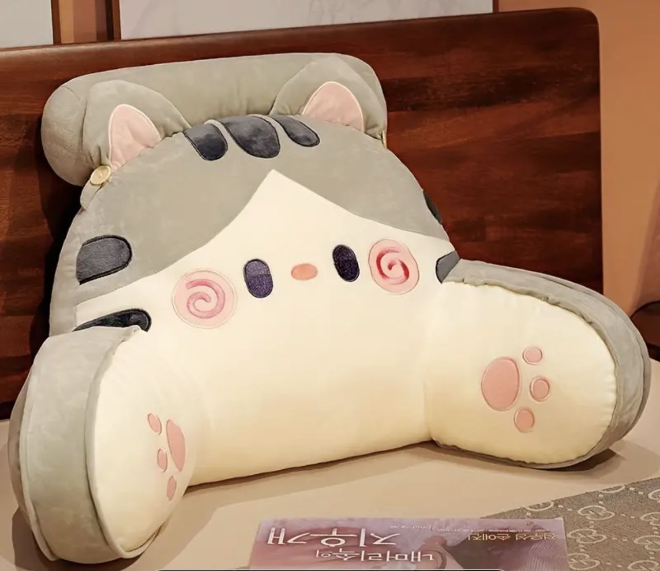 Cartoon Cat Plush Pillow Cozy Sofa Couch Seat Christmas Gift Kids & Adults Anime (29.53”)Gaming Chair Cushion Back Support