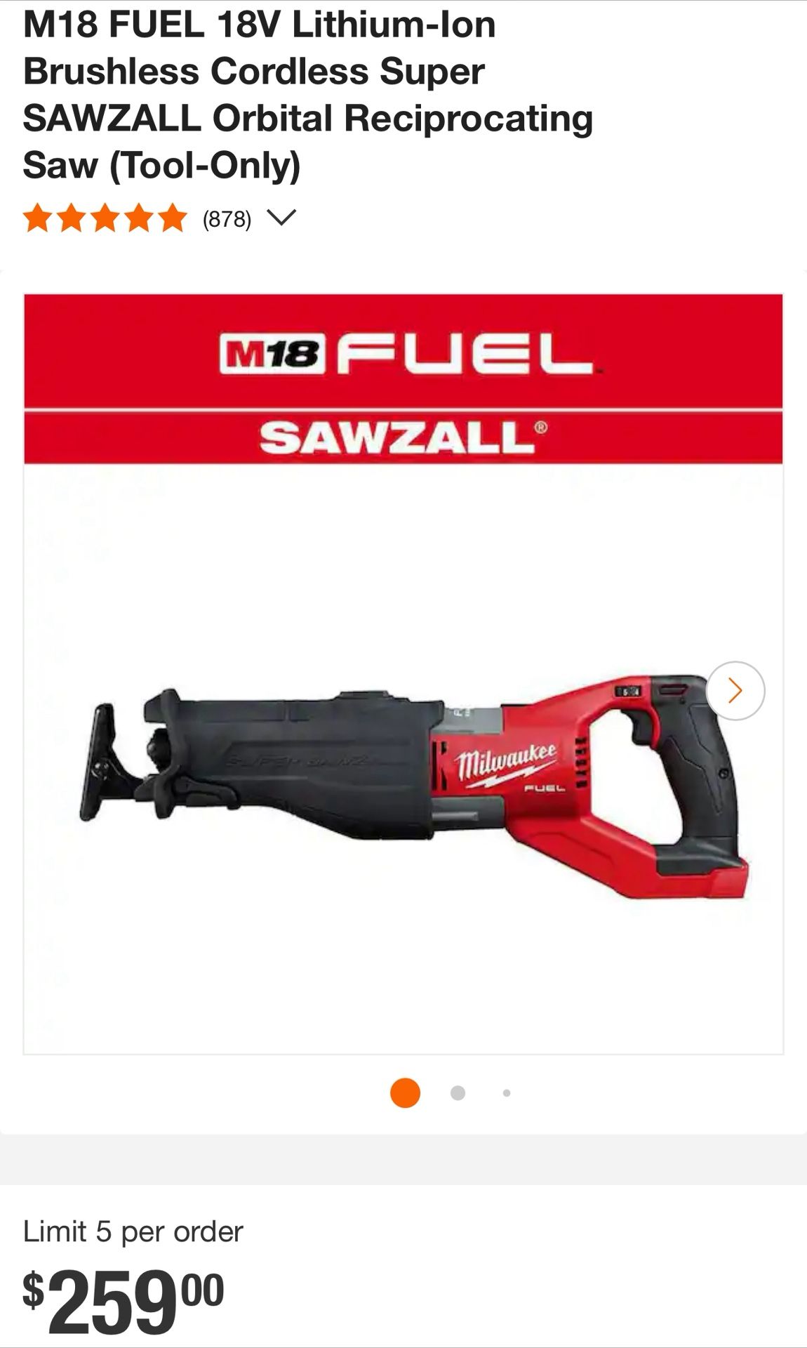 Milwaukee M18 Super Saw Zall