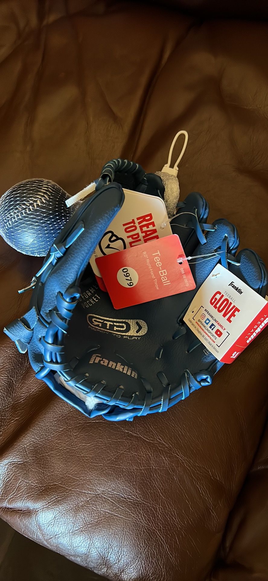 Tball Glove With Ball - New With Tags