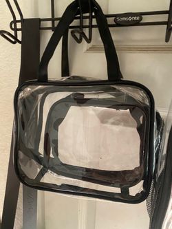 Clear purse with makeup bag