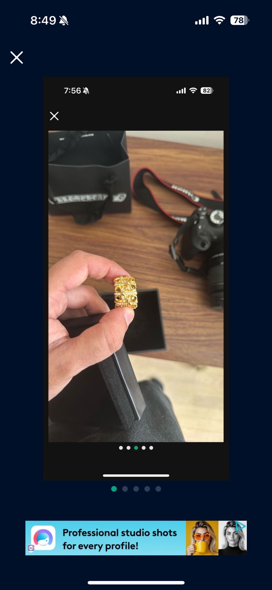 Chrome Hearts Replica Gold Plated Ring Moissanite