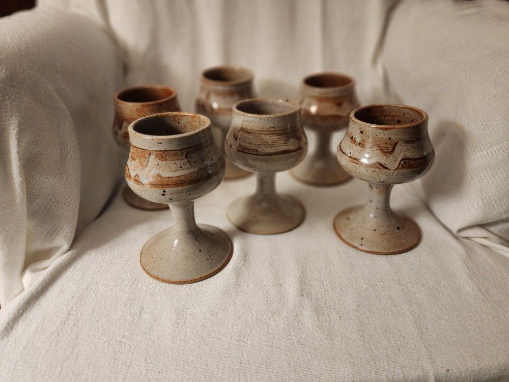 Homemade stoneware ceramic goblet/chalice