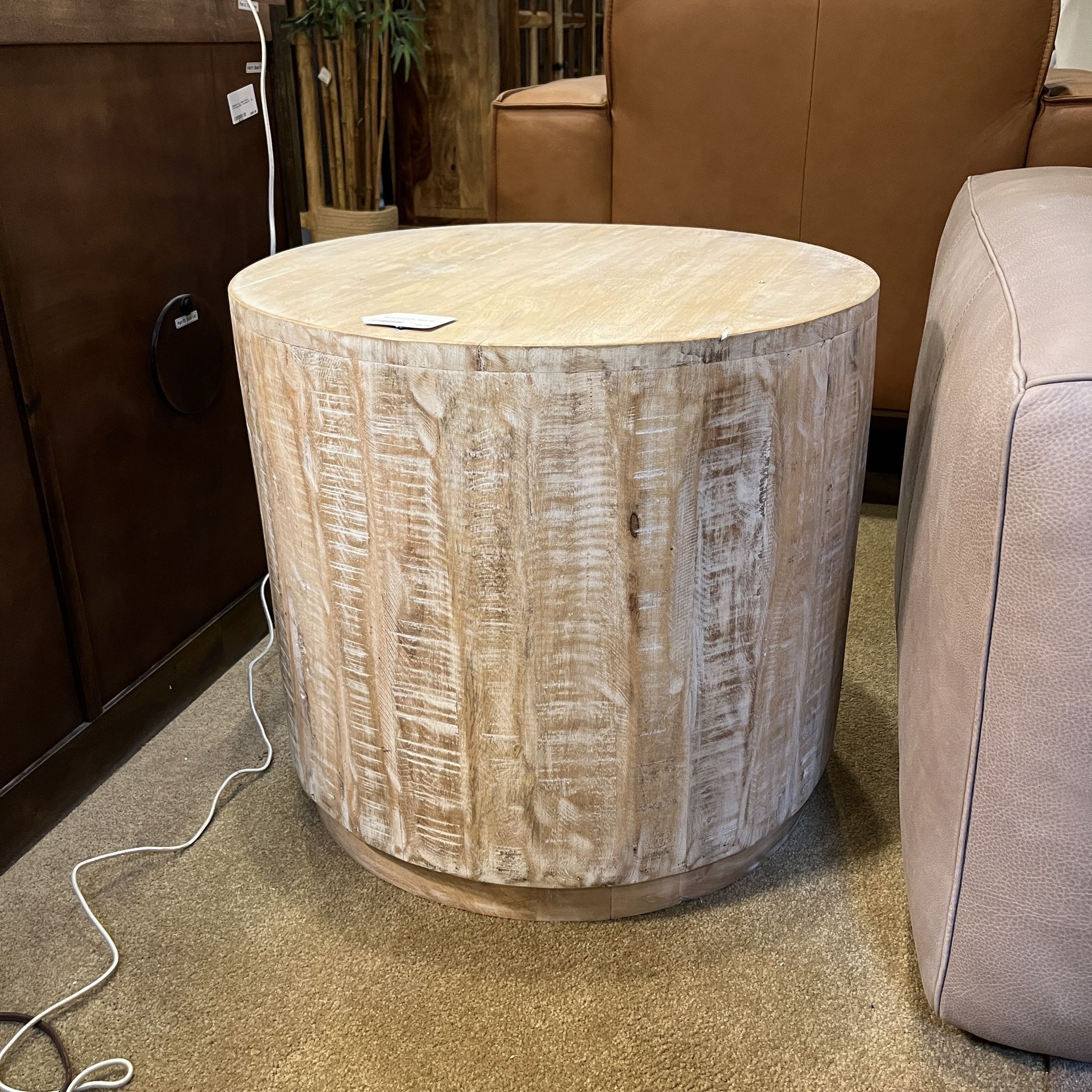 Round Wood Side Table