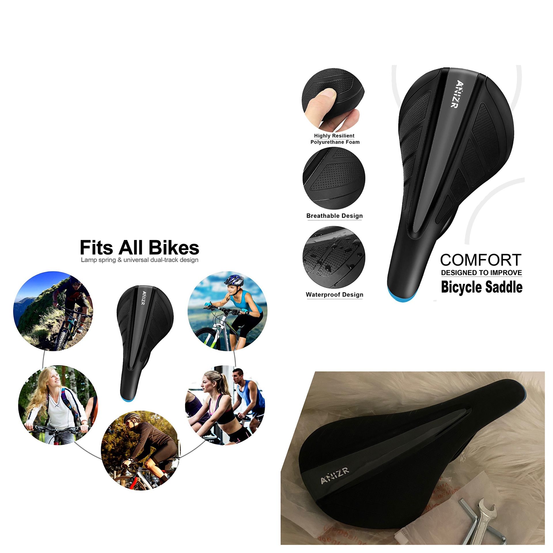 Mountain Bike Seat,ProfessionalBicycle Seats for Women Men, Waterproof Bikes Saddle for Mountain Bikes,Road Bikes,Fitness Bikes