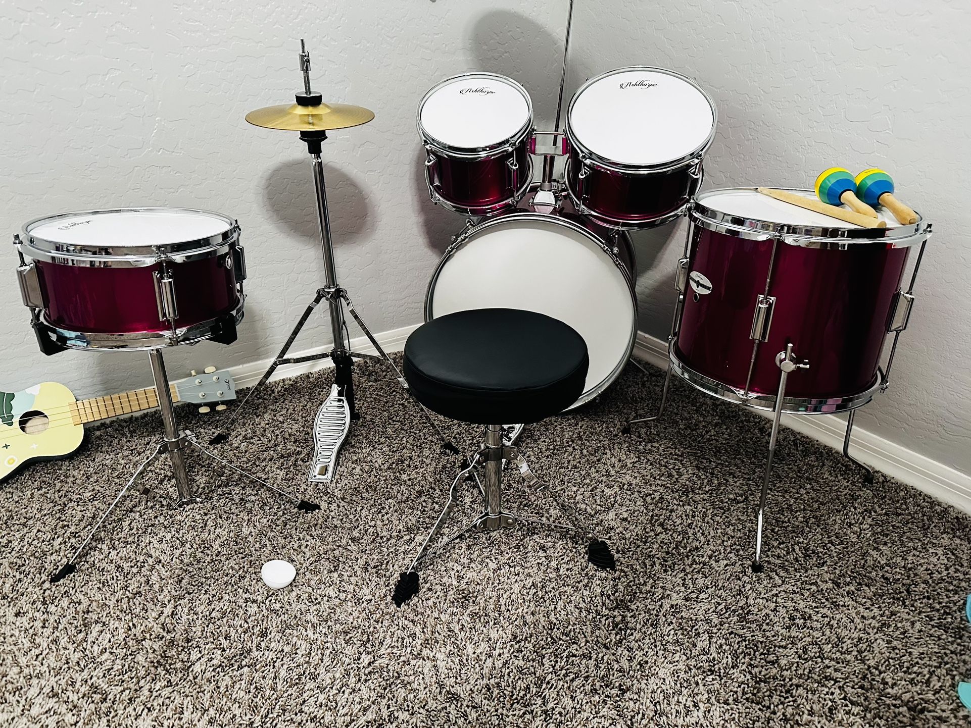 Kids Pink Drum Set