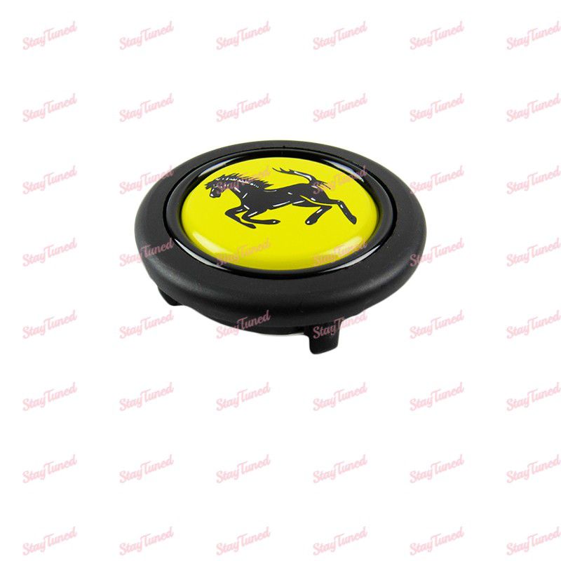 Sport Racing Steering Wheel Horn Button for MOMO OMP With Ferrari Crest 58mm X1 -(4-HORN-FERRARI-BK