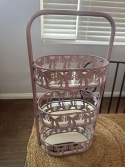Pink 3-Tier Rolling Storage Cart / Organizer