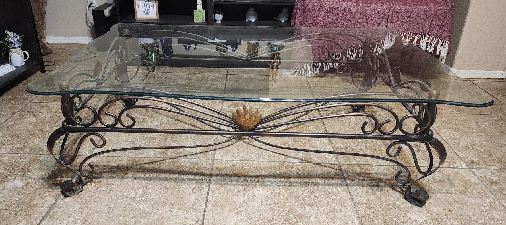 Metal Glass Coffee Table and End Tables