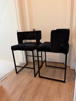 Black Velvet Bar Stools