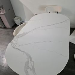 6 seat marble top dining table