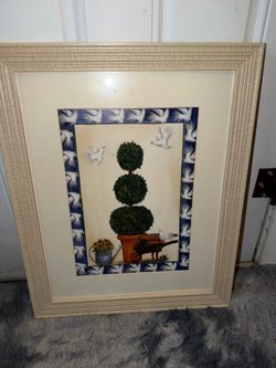 Topiary tree with birds painting