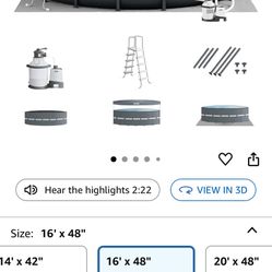 INTEX 26325EH Ultra XTR Deluxe Above Ground Swimming Pool Set: 16ft x 48in – Includes 1500 GPH Cartridge Sand Filter Pump