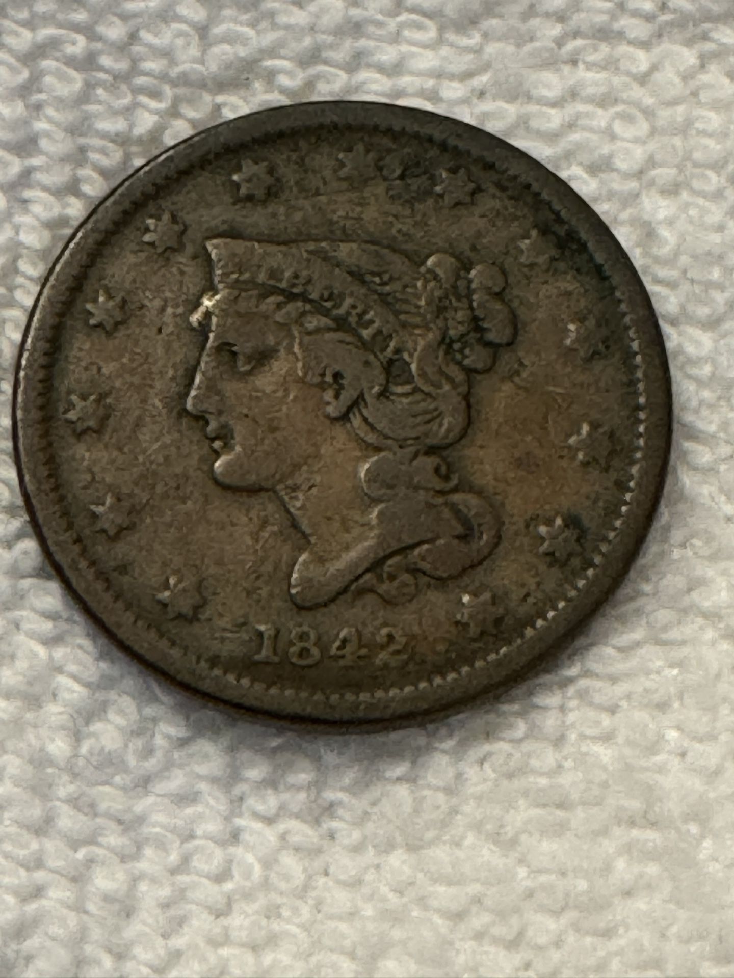 1842 (“Small date) Braided Hair Large Cent