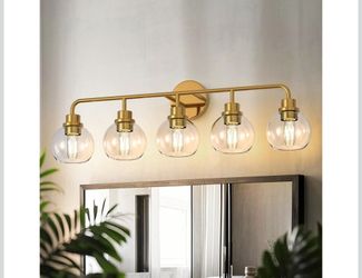 Modern 5-Light Gold Bathroom Living Room Vanity Light Fixture