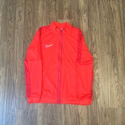Classic Red Nike Dri-fit Zip-Up Track Jacket slim fit