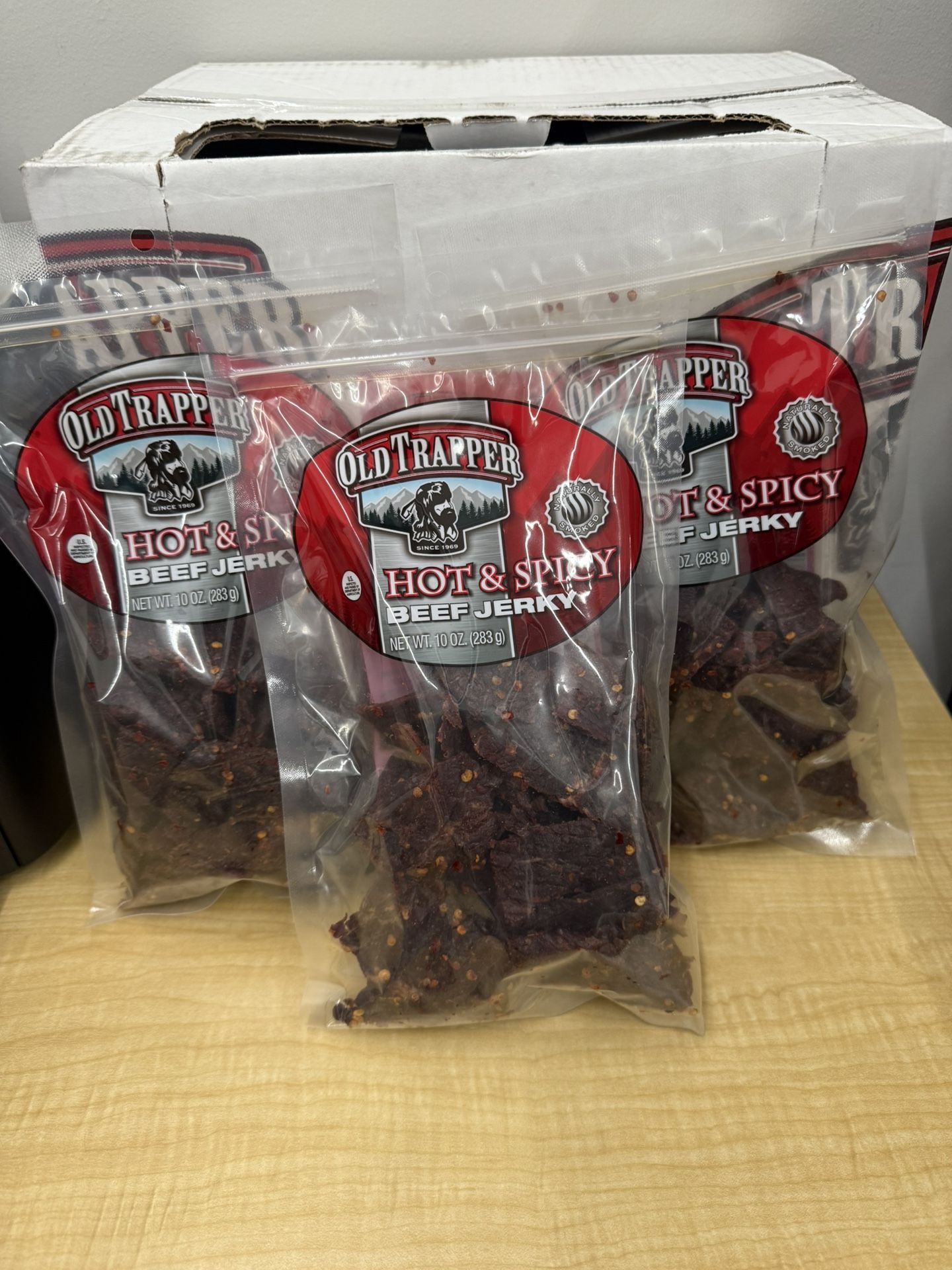 Old Trapper Beef Jerky. Spicy