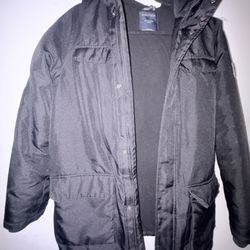 Nautical black winter parka jacket