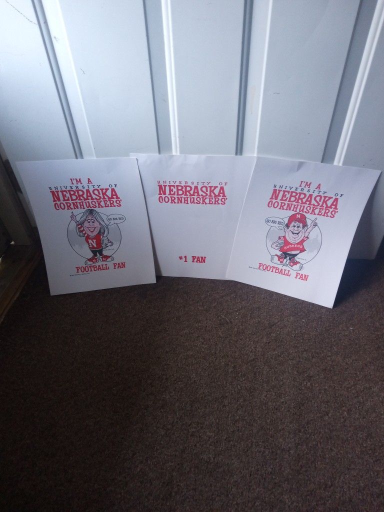 Nebraska Cornhusker Posters Handmade Dated Back To 1993 $5.00 Each