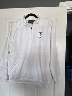 Ladies Large White Firecracker Pull Over Windbreaker