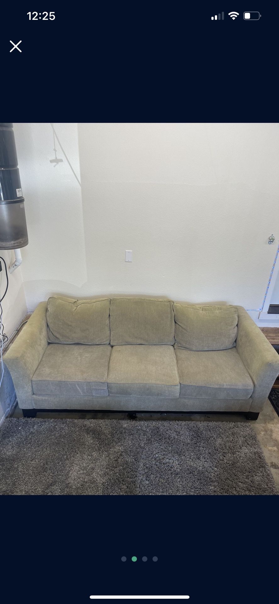Large 3 Seat Beige Couch
