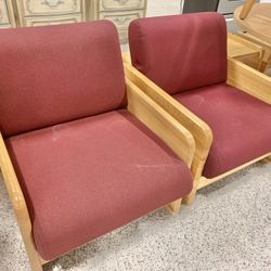 Pair Of Oak Arm Chairs 