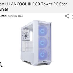Lian Li LANCOOL III RGB Tower PC Case (White)