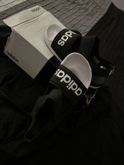 Adidas, sandals, black and white size 8 for women