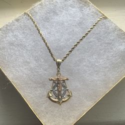 10k tri colored gold anchor