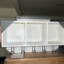 White Shelves with Hooks & Cubbys