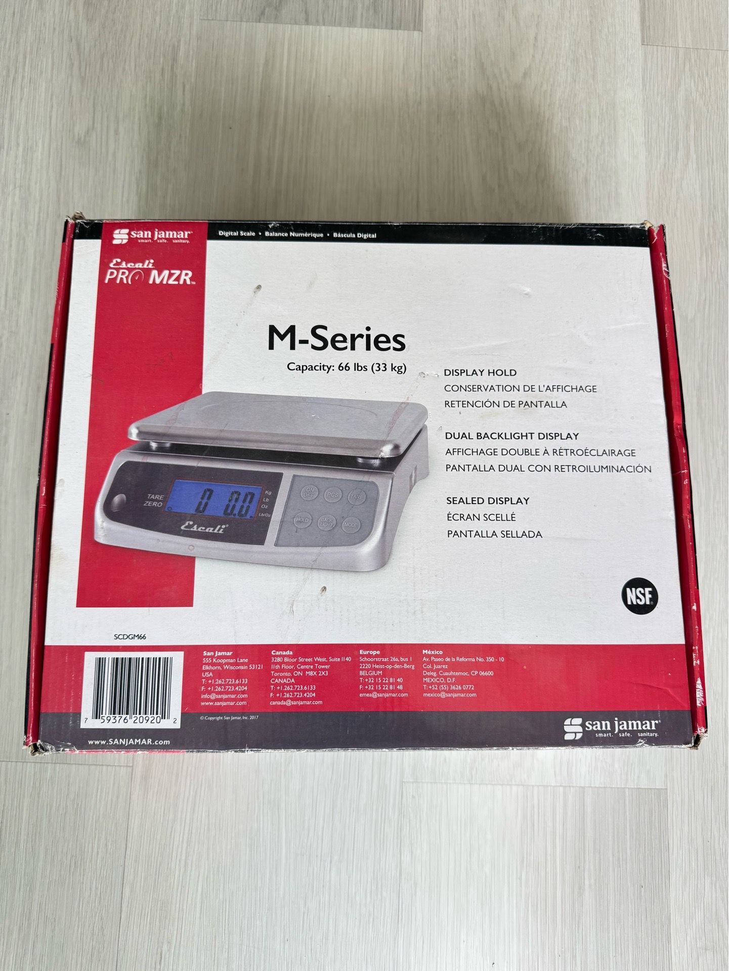 San Jamar / Escali SCDGM33 66 lb. Multi-Function Digital Portion Control Kitchen Scale