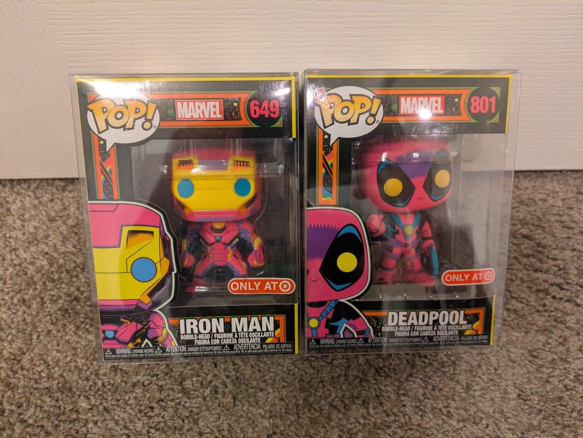 Funko Pop Pops SpongeBob SquarePants Iron Man Deadpool Blacklight Target Exclusive